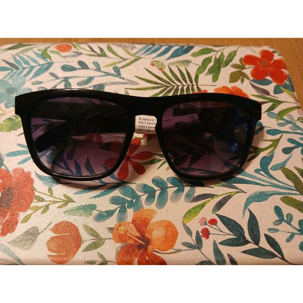 SEAN JOHN Mens Black Classic Shape Sunglasses Black Lenses SJMOS1003-001